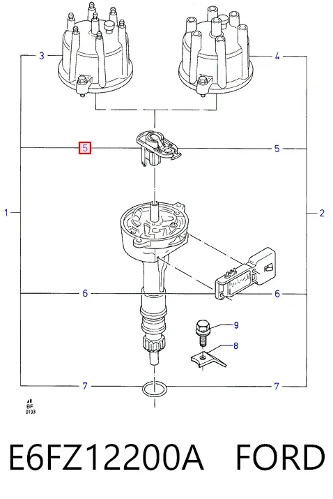 Бігунок (ротор) розподільника запалювання E6FZ12200A Ford