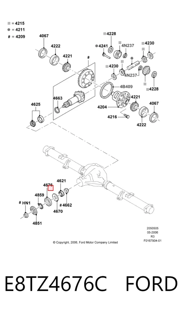 Сальник хвостовика E8TZ4676C Ford