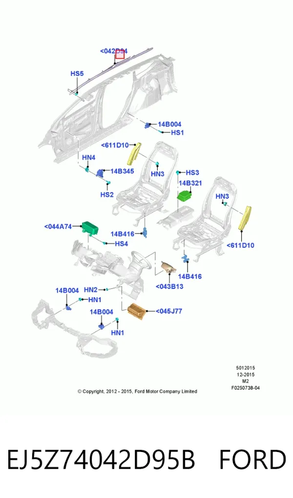 Подушка безпеки, збоку, ліва, AIRBAG EJ5Z74042D95B Ford