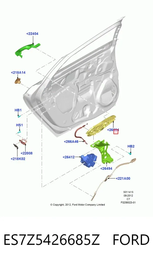 Тримач зовнішньої ручки дверей, задніх лівих ES7Z5426685Z Ford
