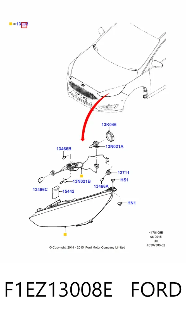 Фара ліва FP2819R11T TYC