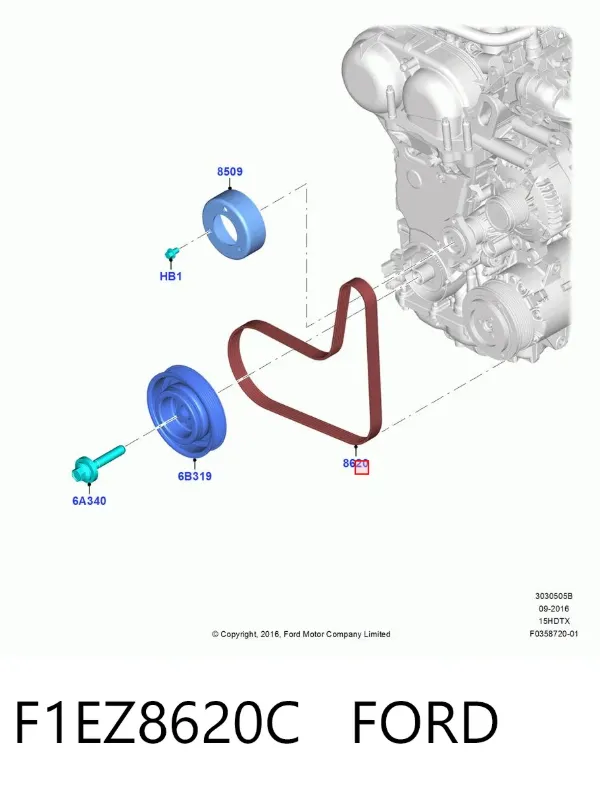 Ремінь генератора F1EZ8620C Ford
