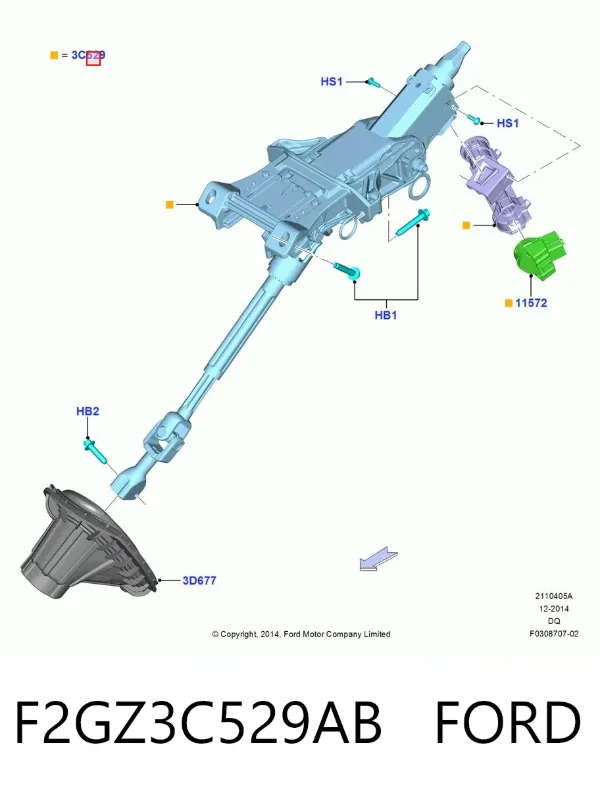Рульова колонка F2GZ3C529AB Ford