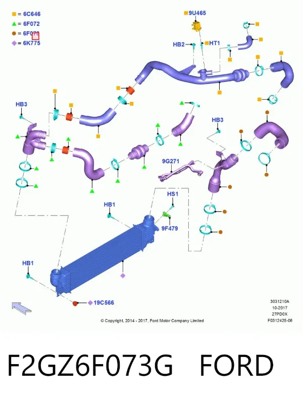 Шланг/патрубок интеркуллера F2GZ6F073G Ford