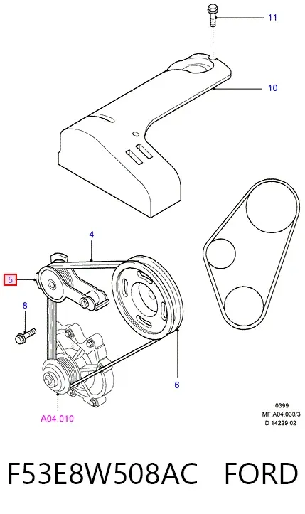 Натяжний ролик F53E8W508AC Ford