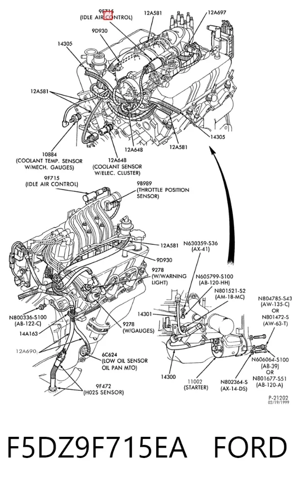 Датчик холостого ходу F5DZ9F715EA Ford