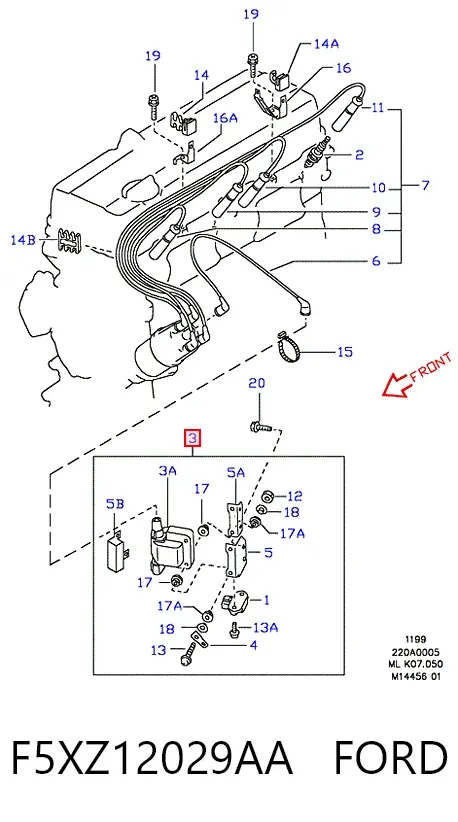 Котушка запалювання F5XZ12029AA Ford