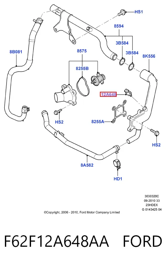 Датчик температури охолоджуючої рідини F62F12A648AA Ford