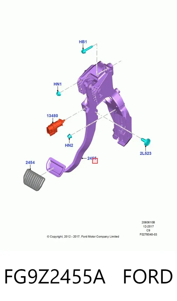 Педаль гальма FG9Z2455A Ford