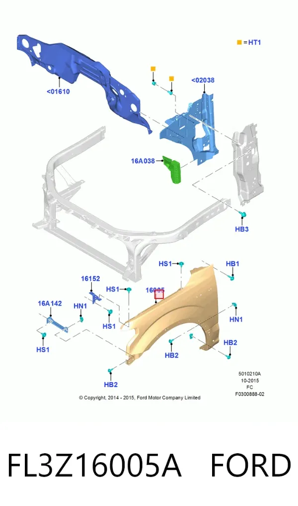 Крила FL3Z16005A Ford