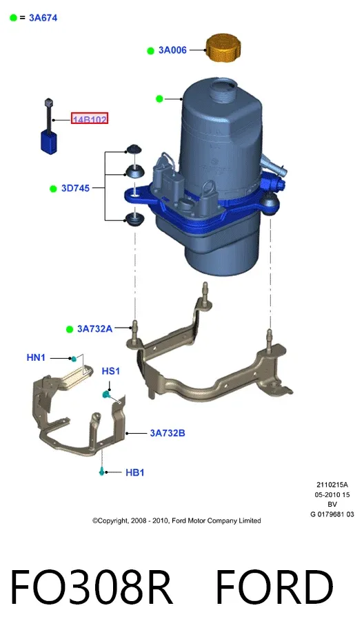 Насос ГУР FO308R Ford