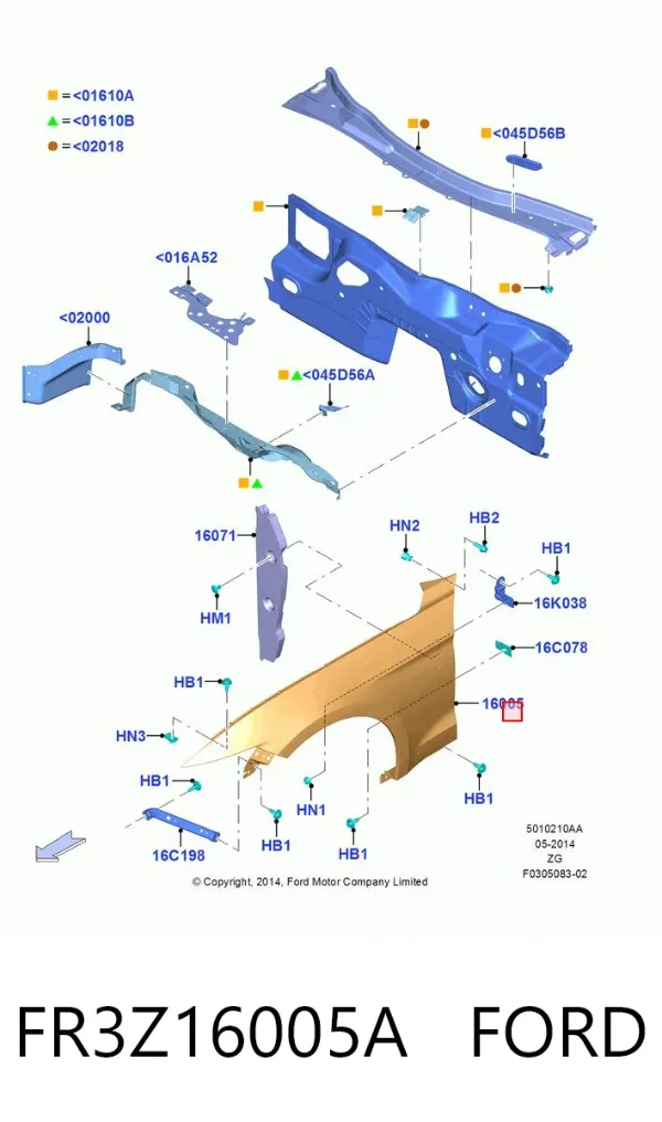 Крила FR3Z16005A Ford