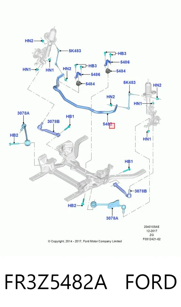 Передній стабілізатор FR3Z5482A Ford