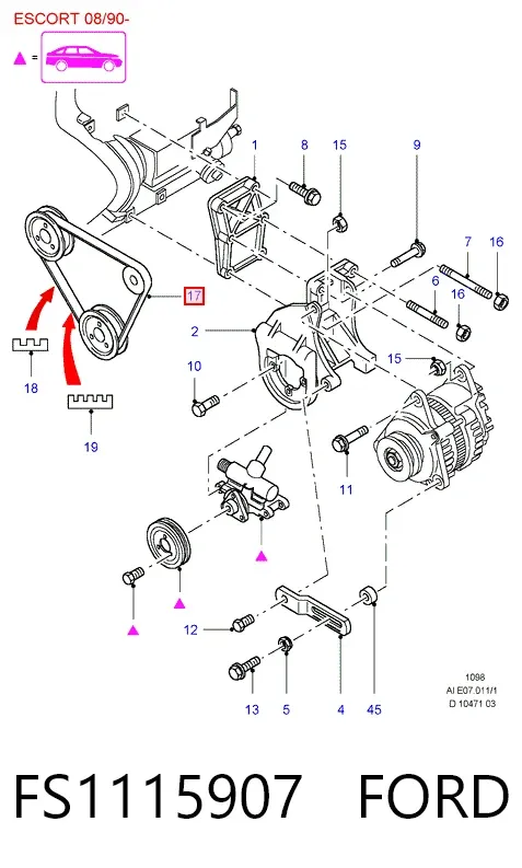 Ремінь генератора FS1115907 Ford