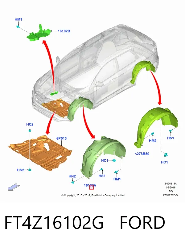 Підкрилок передній правий FT4Z16102G Ford