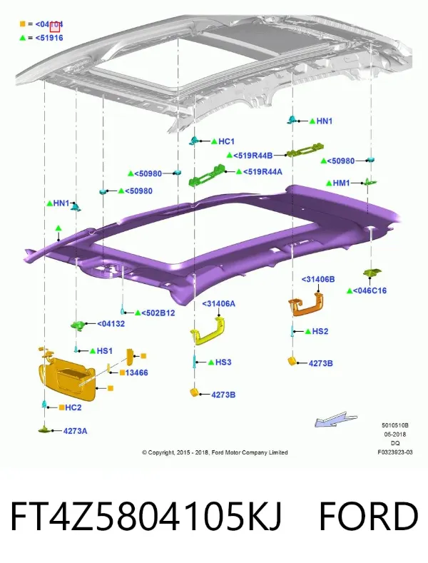 Сонцезахисний козирок FT4Z5804105KJ Ford