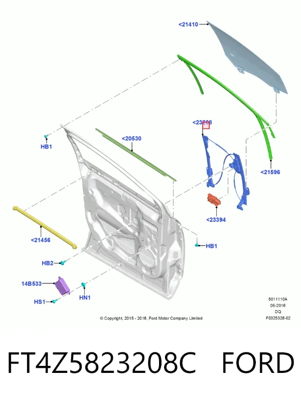 Механізм склопідіймача двері передньої, правої Ford Edge II