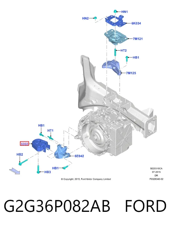 Подушка двигуна задня G2G36P082AB Ford