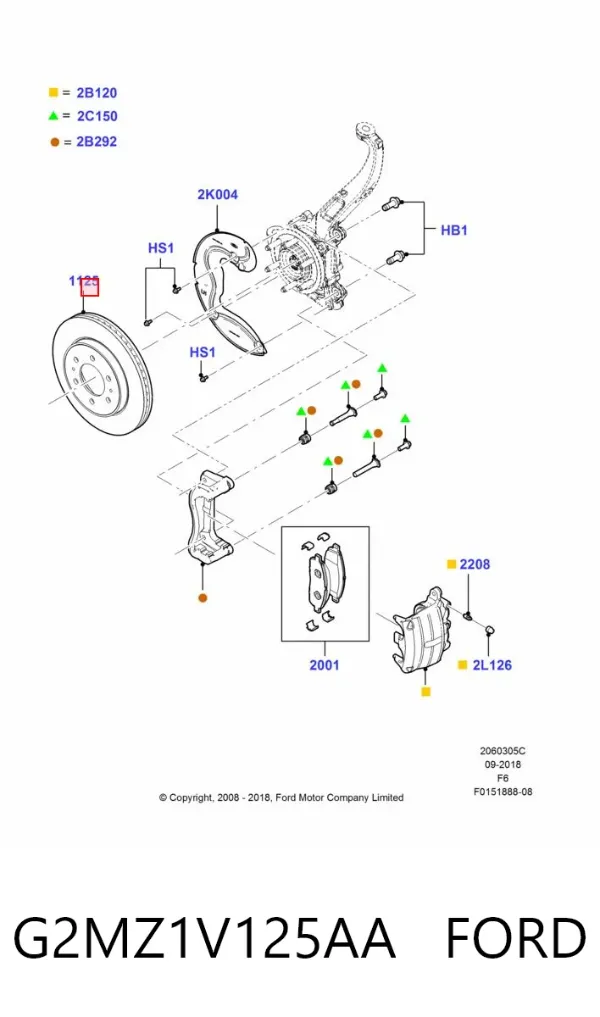 Гальмівні диски передні G2MZ1V125AA Ford