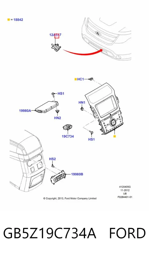 Датчик температури навколишнього середовища GB5Z19C734A Ford
