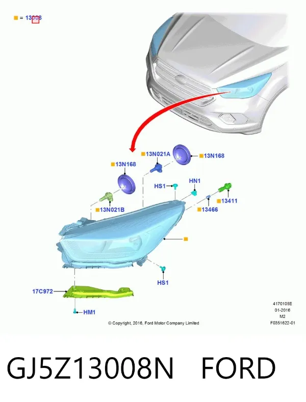 Фара права 209855A01A TYC