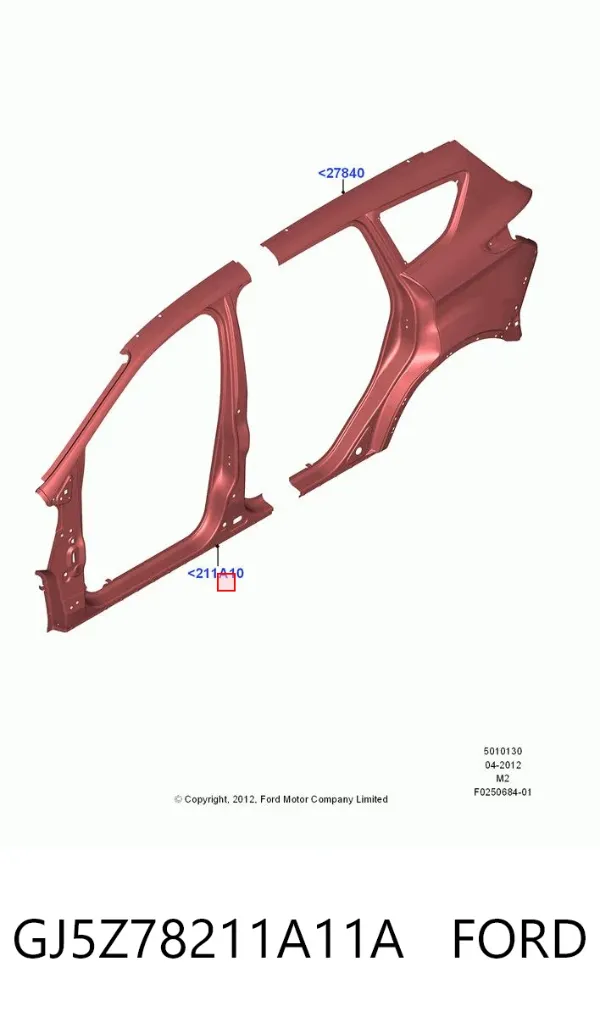 Отвір передніх лівих дверей GJ5Z78211A11A Ford