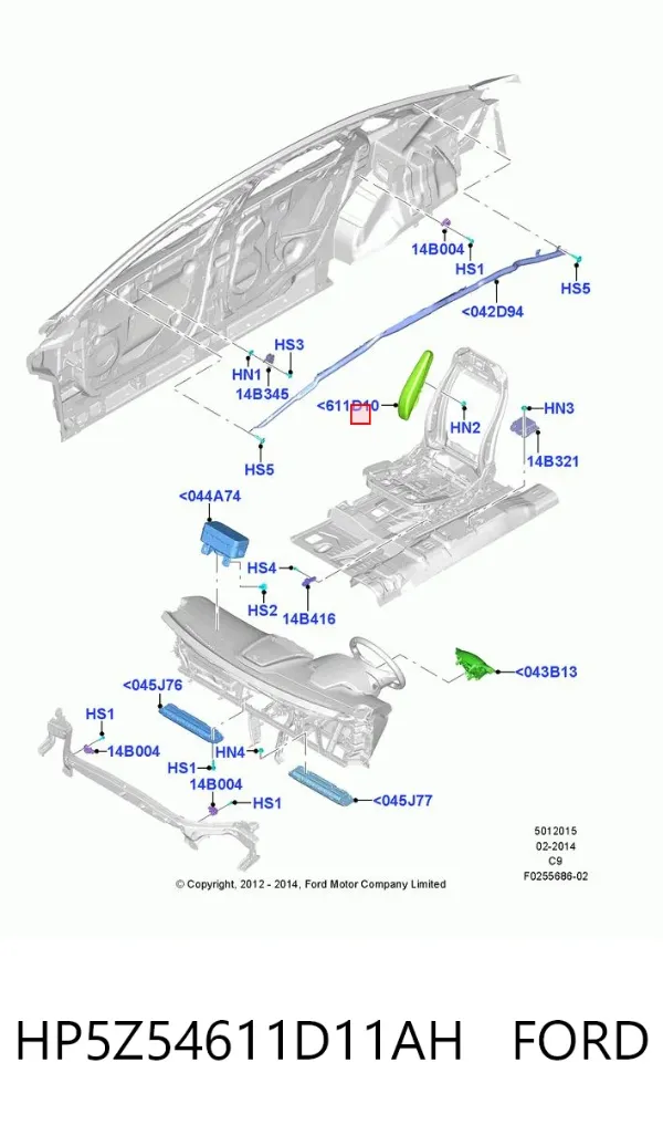 Подушка безпеки AIRBAG спинки сидіння, лівого HP5Z54611D11AH Ford