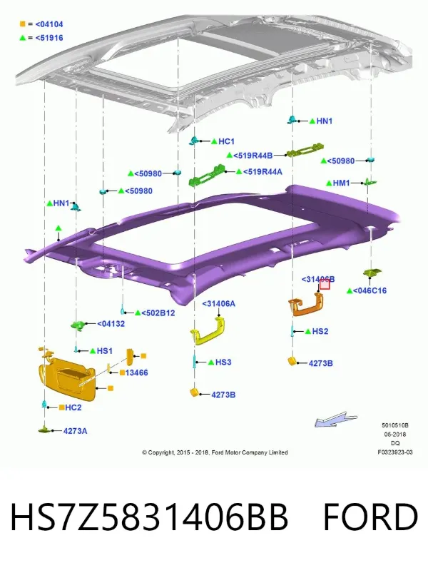  HS7Z5831406BB Ford