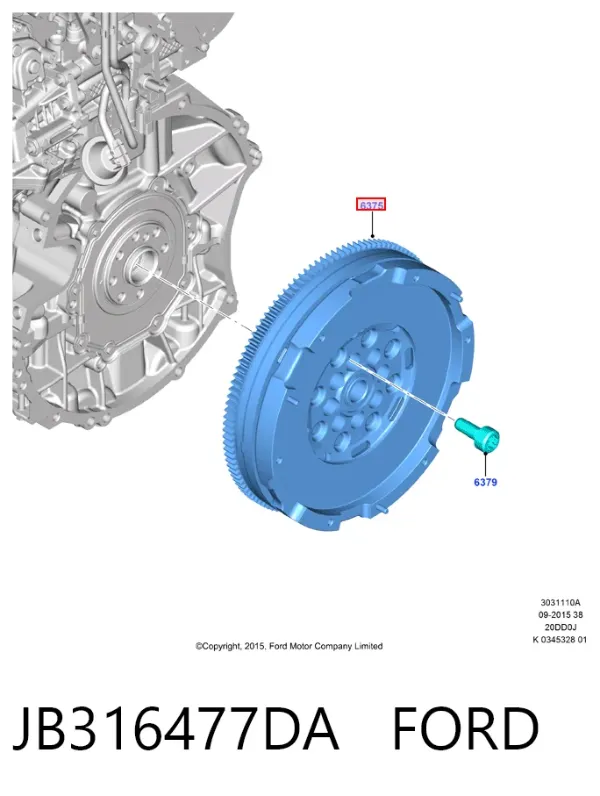 Маховик JB316477DA Ford