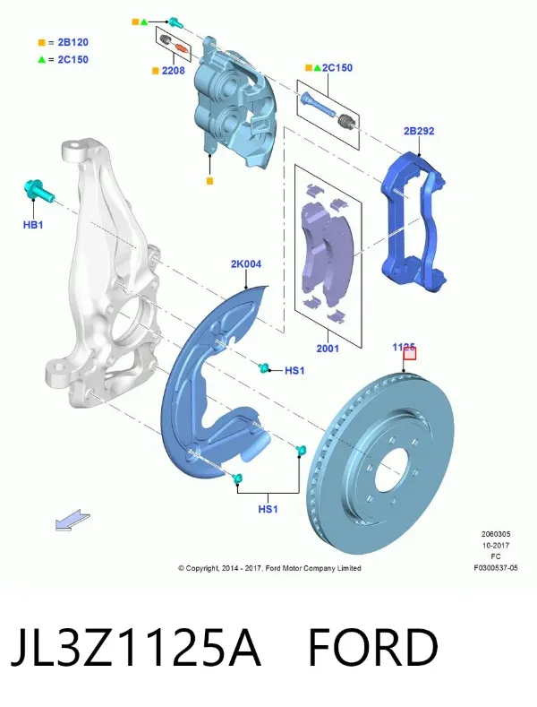 Гальмівні диски передні JL3Z1125A Ford