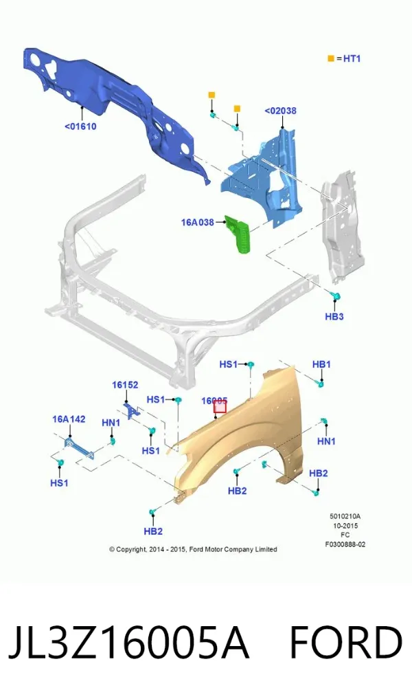 Крила JL3Z16005A Ford