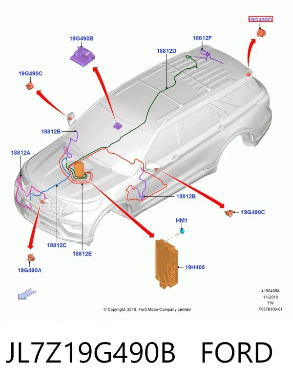 Камера системи забезпечення видимості JL7Z19G490B Ford