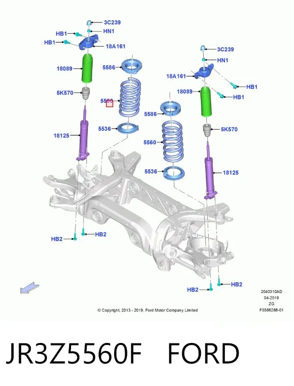 Задні пружини JR3Z5560F Ford