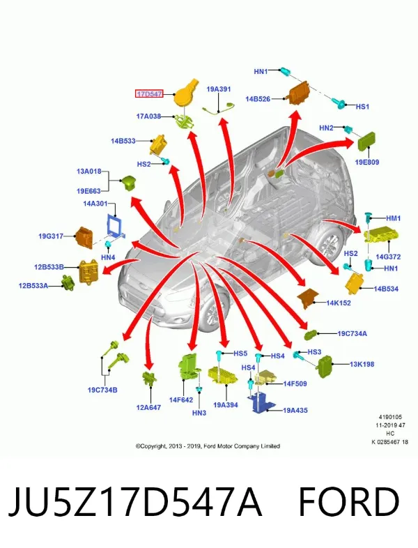 Датчик дощу JU5Z17D547A Ford