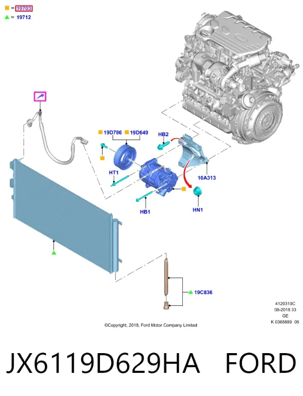 Компресор кондиціонера JX6119D629HA Ford