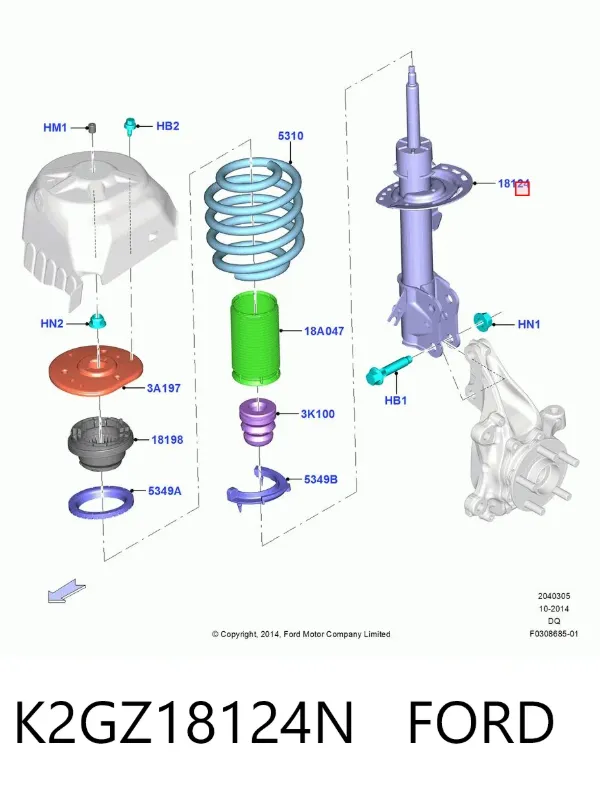 Амортизатор передній K2GZ18124N Ford