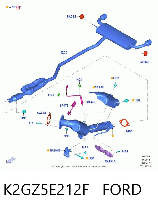 Каталізатор K2GZ5E212F Ford
