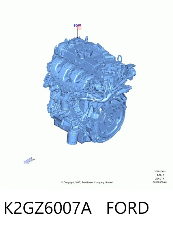 Двигун K2GZ6007A Ford
