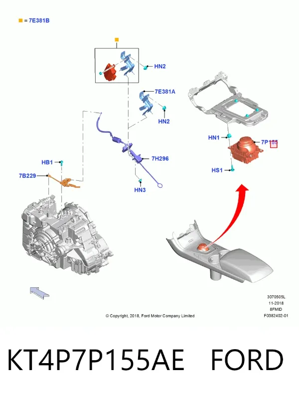 Куліса перемикання передач Ford Edge II