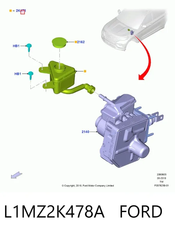 Бачок гальмівний L1MZ2K478A Ford