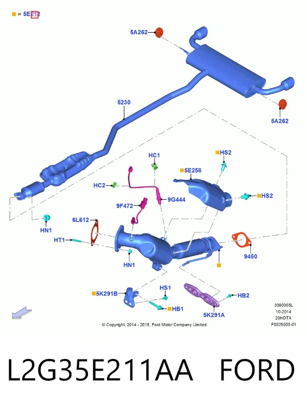 Каталізатор L2G35E211AA Ford