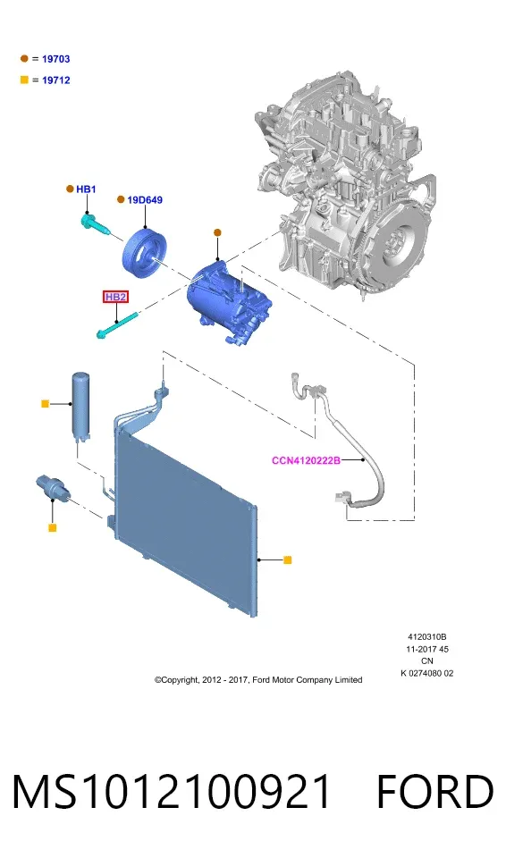 Генератор MS1012100921 Ford