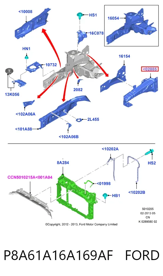  P8A61A16A169AF Ford