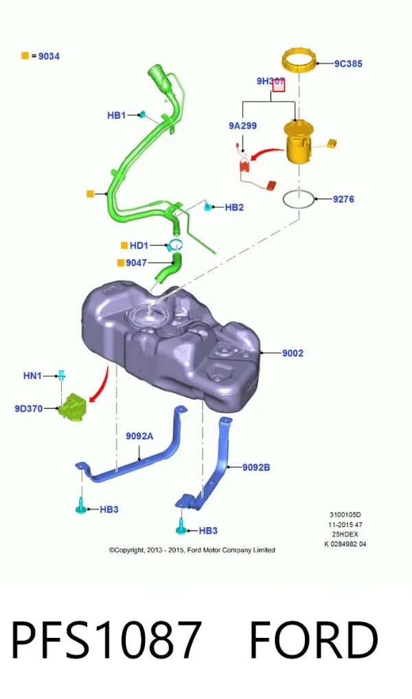 Бензонасос PFS1087 Ford