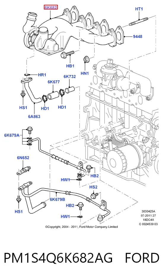 Турбіна PM1S4Q6K682AG Ford