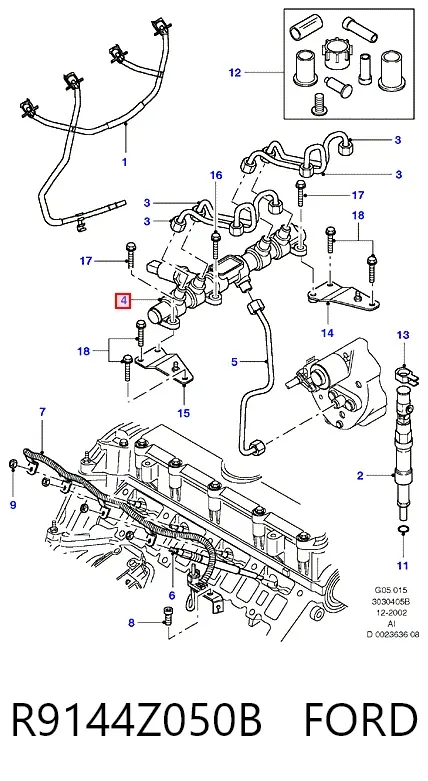Розподільник палива R9144Z050B Ford