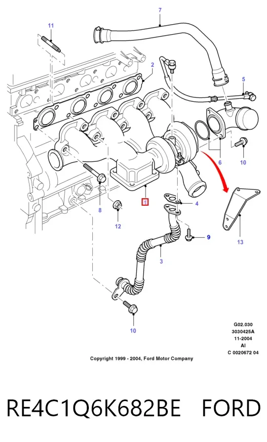 Турбіна RE4C1Q6K682BE Ford