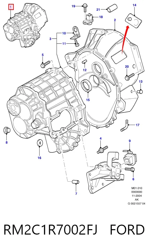 Коробка передач RM2C1R7002FJ Ford