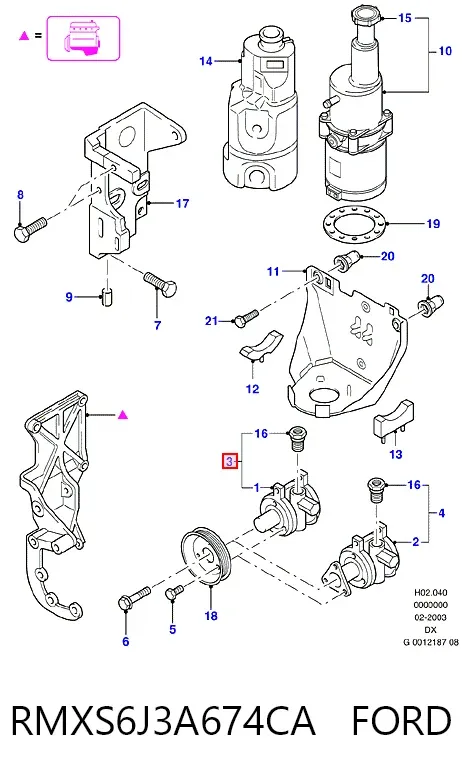Насос ГУР RMXS6J3A674CA Ford