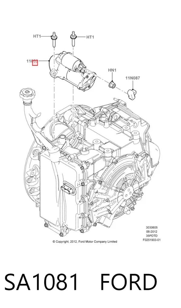 Стартер SA1081 Ford